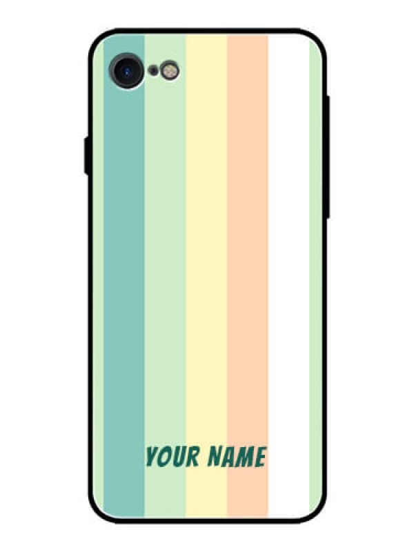 Custom iPhone 7 Photo Printing on Glass Case - Multi-colour Stripes Design