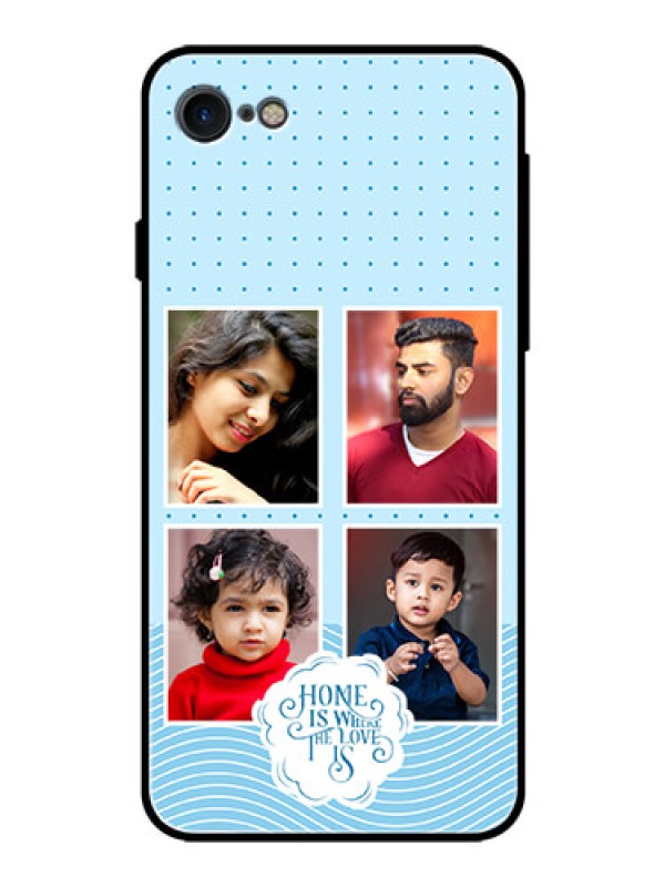 Custom iPhone 7 Custom Glass Phone Case - Cute love quote with 4 pic upload Design