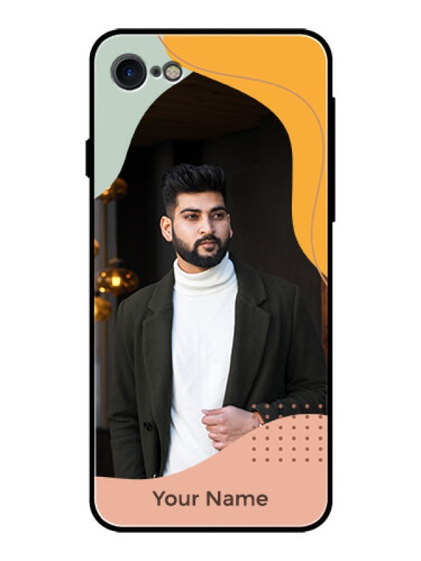 Custom iPhone 7 Personalized Glass Phone Case - Tri-coloured overlay design