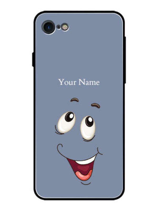 Custom iPhone 7 Photo Printing on Glass Case - Laughing Cartoon Face Design