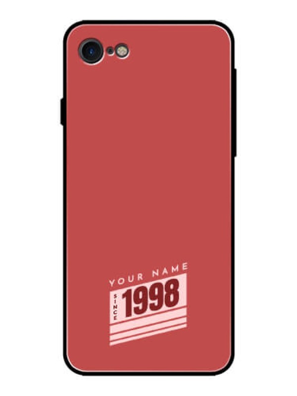 Custom iPhone 7 Custom Glass Phone Case - Red custom year of birth Design