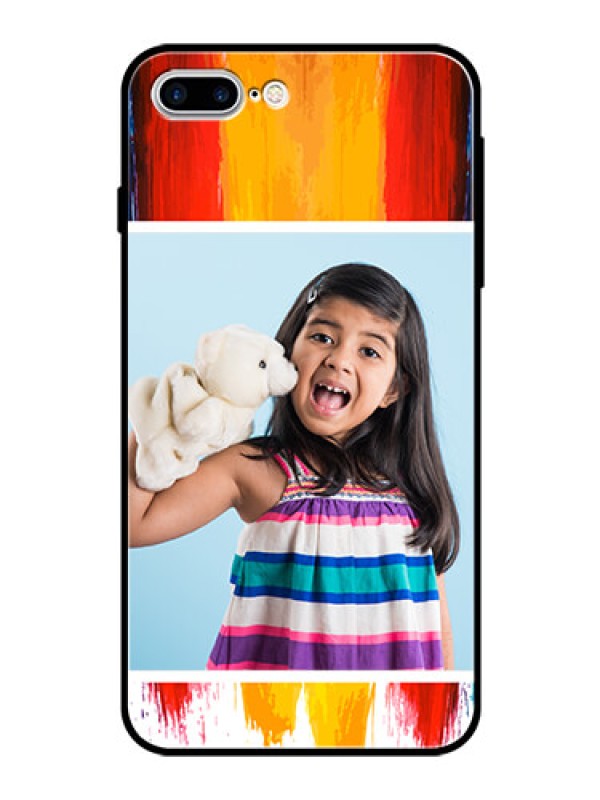 Custom Apple iPhone 8 Plus Personalized Glass Phone Case  - Multi Color Design