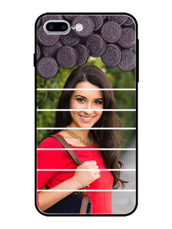Custom Apple iPhone 8 Plus Custom Glass Phone Case  - with Oreo Biscuit Design