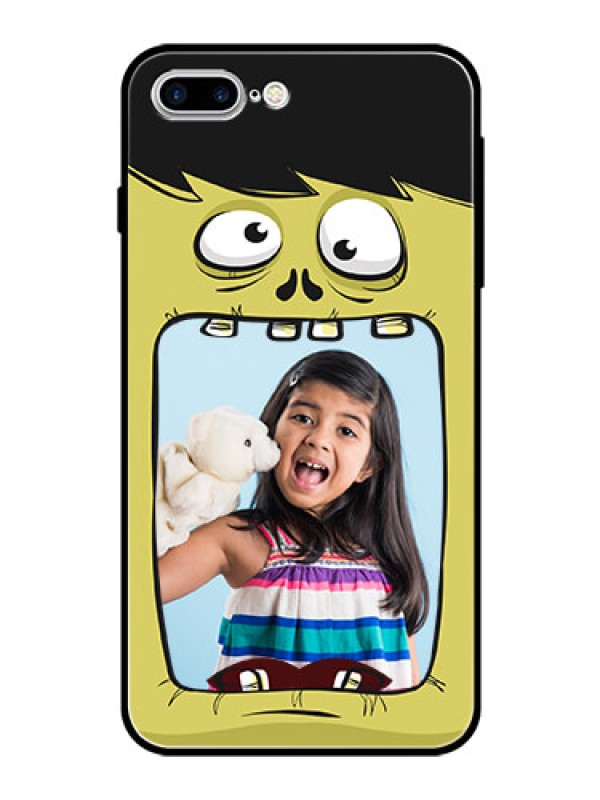 Custom Apple iPhone 8 Plus Personalized Glass Phone Case  - Cartoon monster back case Design