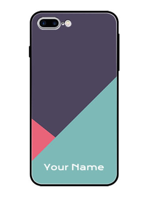 Custom iPhone 8 Plus Custom Glass Mobile Case - Tri Color abstract Design