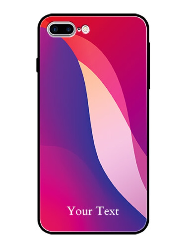 Custom iPhone 8 Plus Personalized Glass Phone Case - Digital abstract Overlap Design