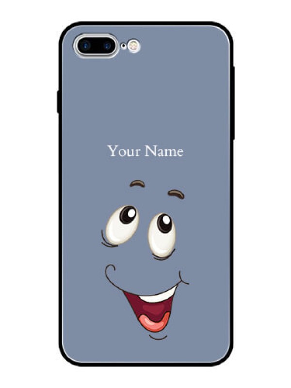Custom iPhone 8 Plus Photo Printing on Glass Case - Laughing Cartoon Face Design