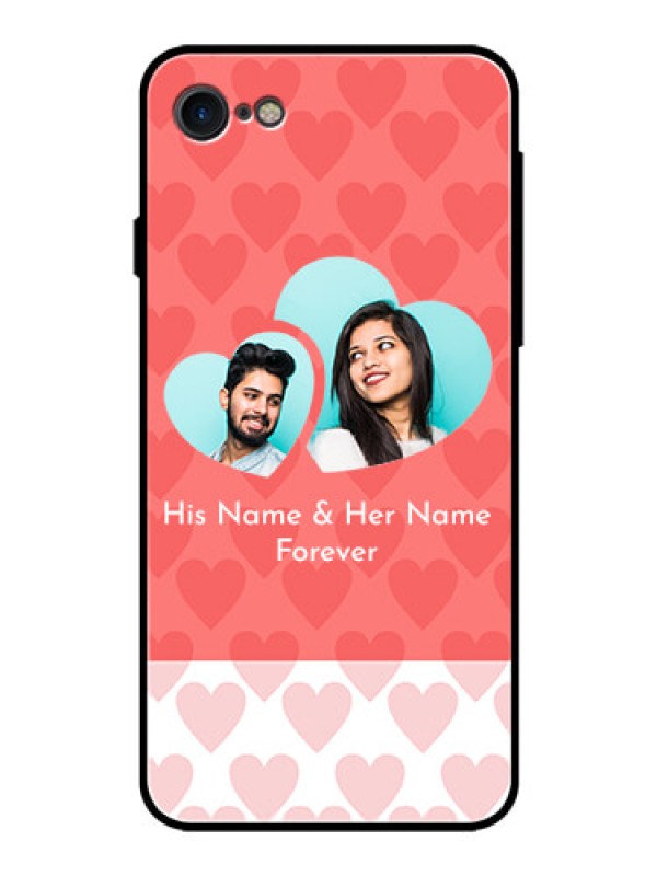 Custom Apple iPhone 8 Personalized Glass Phone Case  - Couple Pic Upload Design