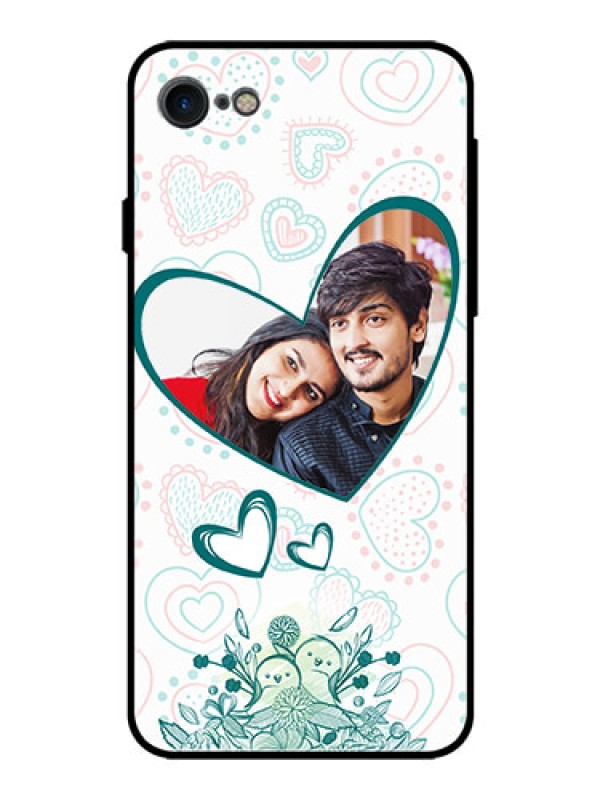 Custom Apple iPhone 8 Photo Printing on Glass Case  - Premium Couple Design