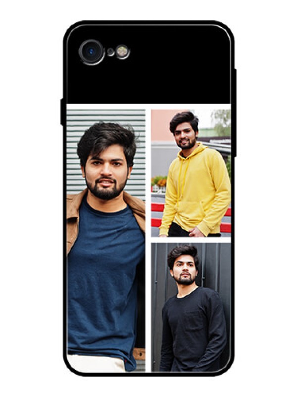 Custom Apple iPhone 8 Photo Printing on Glass Case  - Upload Multiple Picture Design