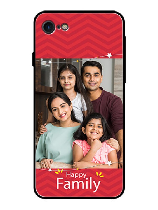 Custom Apple iPhone 8 Personalized Glass Phone Case  - Happy Family Design