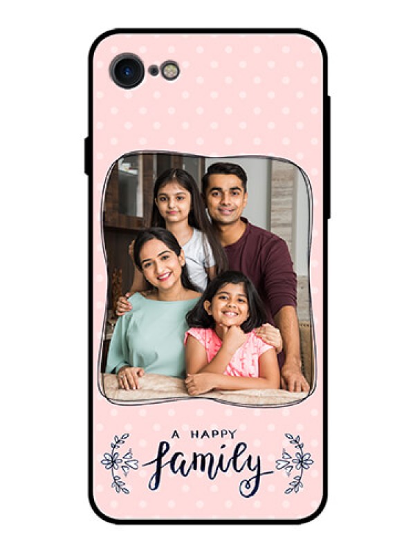 Custom Apple iPhone 8 Custom Glass Phone Case  - Family with Dots Design