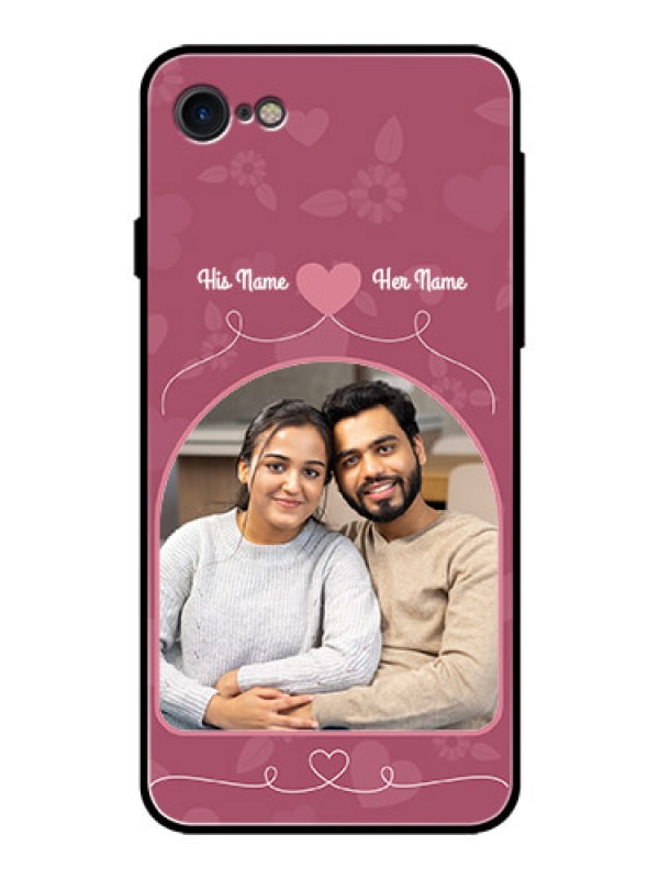 Custom Apple iPhone 8 Photo Printing on Glass Case  - Love Floral Design