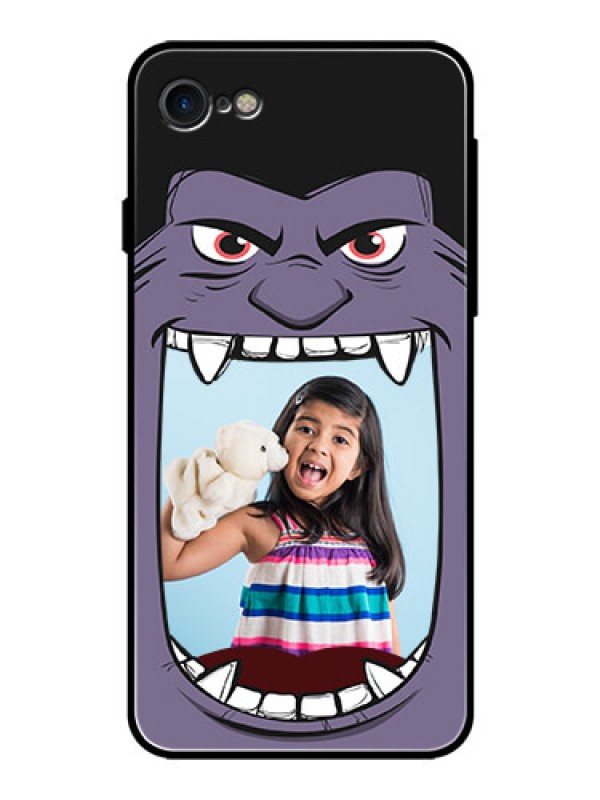 Custom Apple iPhone 8 Custom Glass Phone Case  - Angry Monster Design