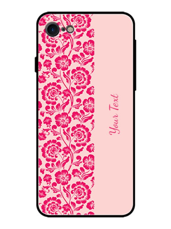 Custom iPhone 8 Custom Glass Phone Case - Attractive Floral Pattern Design