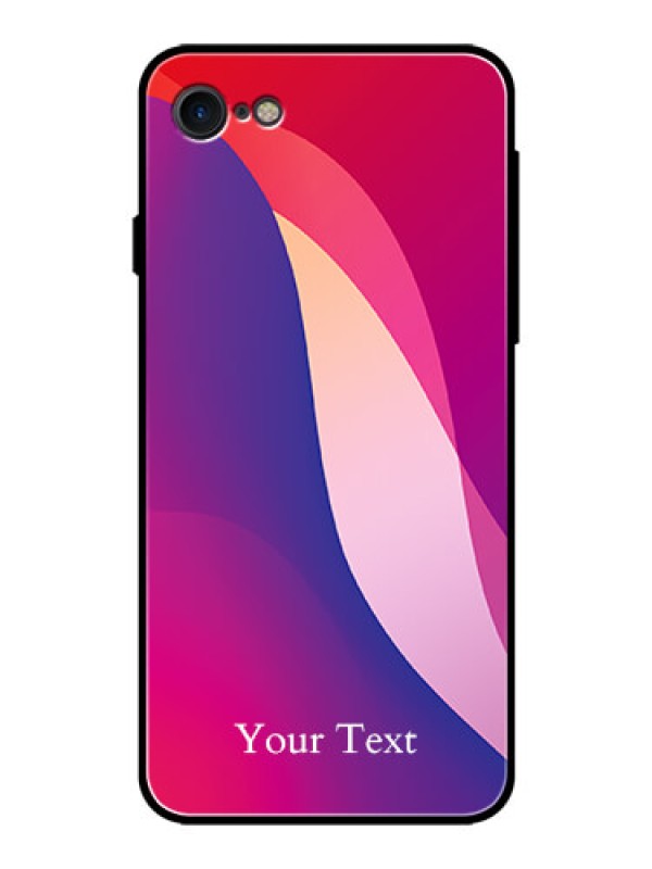 Custom iPhone 8 Personalized Glass Phone Case - Digital abstract Overlap Design