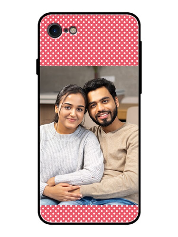 Custom iPhone SE 2020 Custom Glass Phone Case  - White Dotted Design