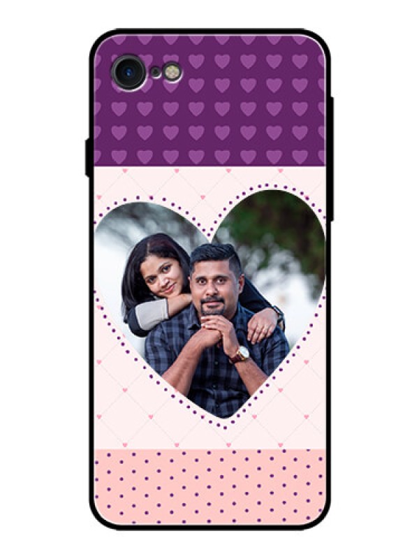 Custom iPhone SE 2020 Custom Glass Phone Case  - Violet Love Dots Design