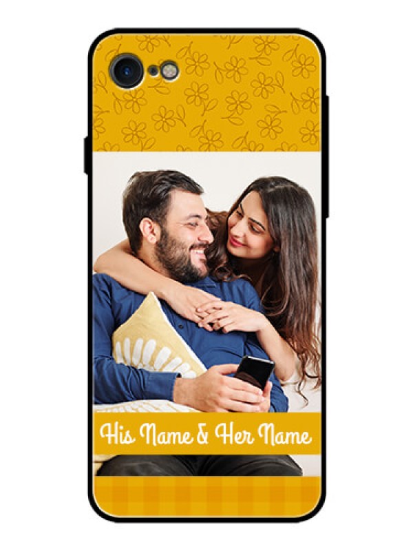 Custom iPhone SE 2020 Custom Glass Mobile Case  - Yellow Floral Design