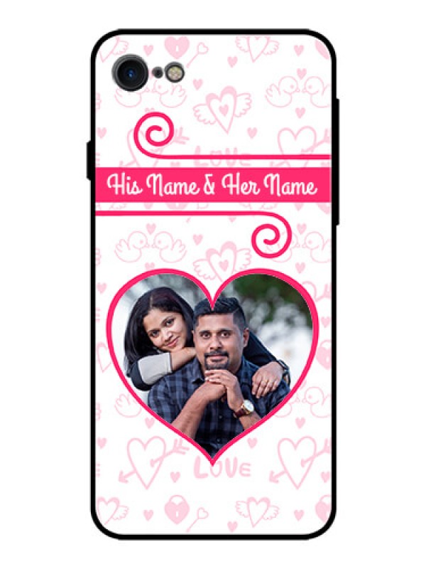 Custom iPhone SE 2020 Personalized Glass Phone Case  - Heart Shape Love Design