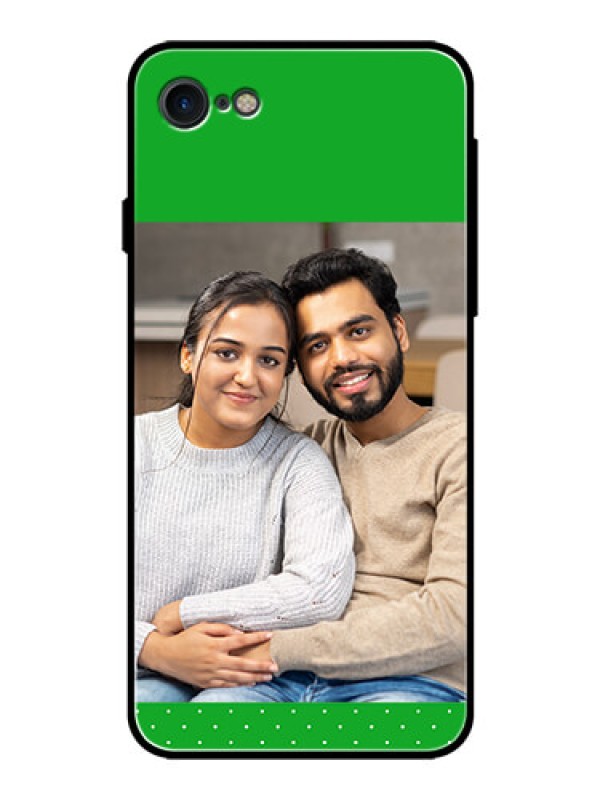 Custom iPhone SE 2020 Personalized Glass Phone Case  - Green Pattern Design