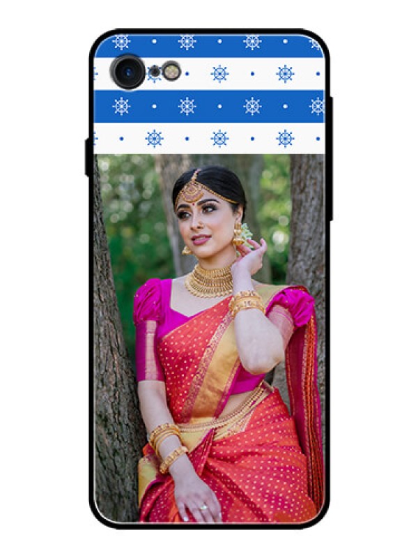 Custom iPhone SE 2020 Photo Printing on Glass Case  - Snow Pattern Design