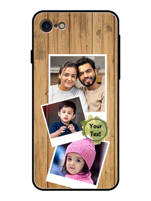 Custom iPhone SE 2020 Custom Glass Phone Case  - Wooden Texture Design