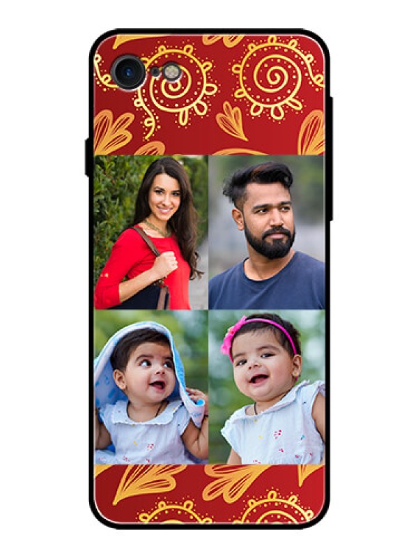 Custom iPhone SE 2020 Photo Printing on Glass Case  - 4 Image Traditional Design
