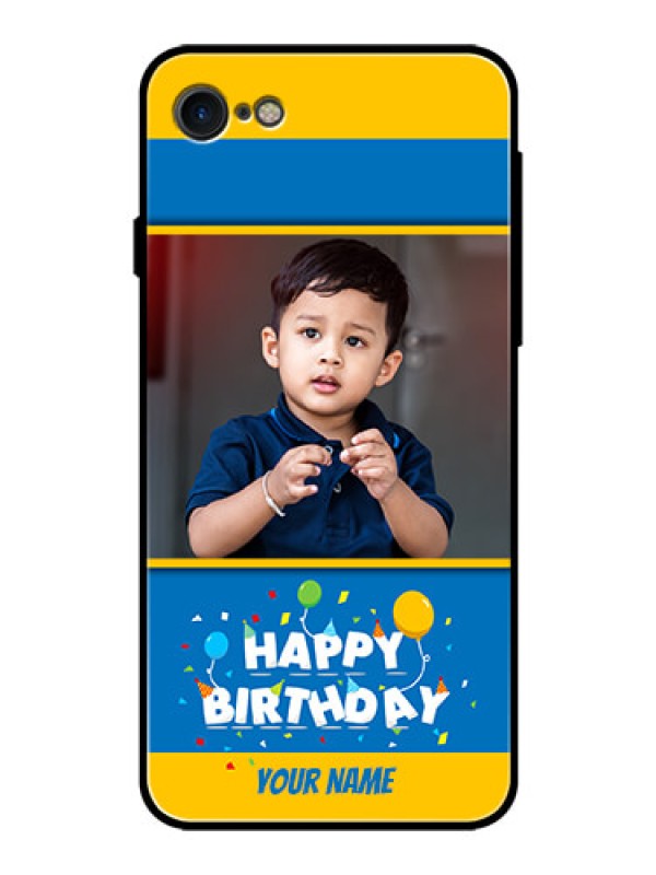 Custom iPhone SE 2020 Custom Glass Mobile Case  - Birthday Wishes Design