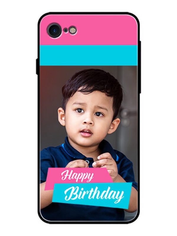 Custom iPhone SE 2020 Personalized Glass Phone Case  - Image Holder with 2 Color Design