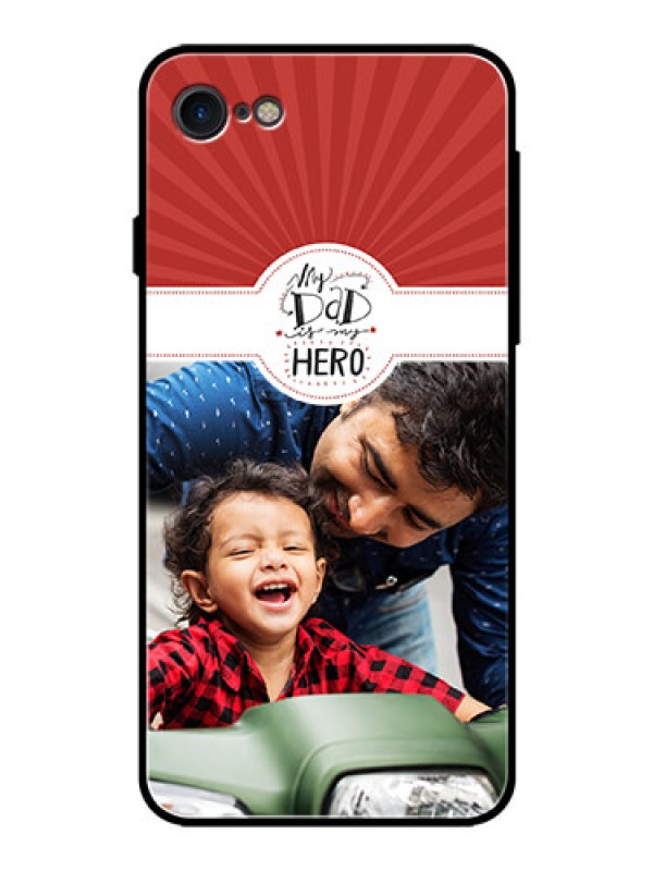 Custom iPhone SE 2020 Photo Printing on Glass Case  - My Dad Hero Design