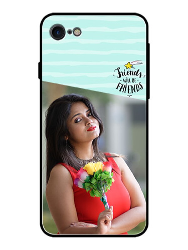 Custom iPhone SE 2020 Custom Glass Phone Case  - Friends Picture Icon Design