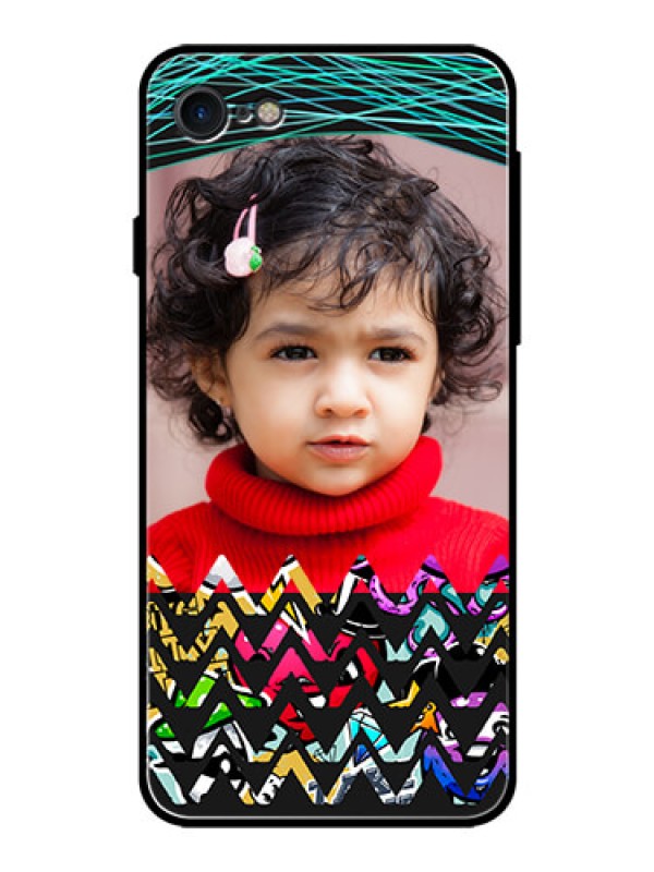 Custom iPhone SE 2020 Personalized Glass Phone Case  - Neon Abstract Design