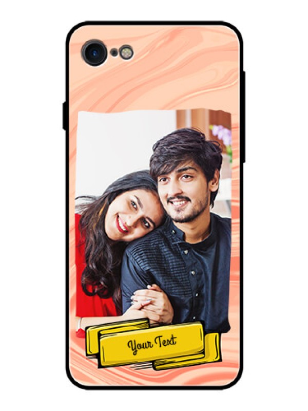 Custom iPhone SE 2020 Personalized Glass Phone Case  - Marble Texture Design