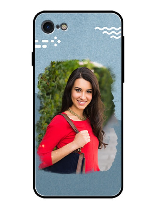 Custom iPhone SE 2020 Custom Glass Mobile Case  - Grunge Line Art Design