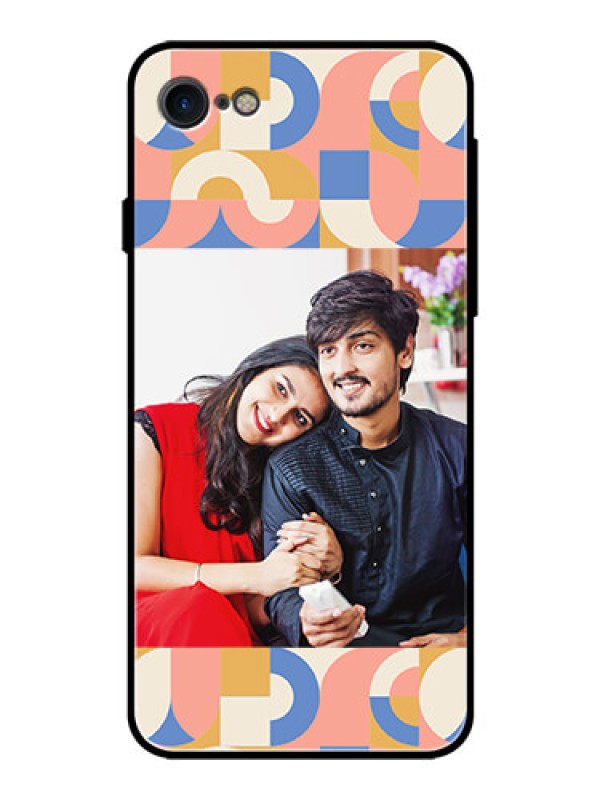 Custom iPhone SE (2020) Photo Printing on Glass Case - Semi-circle Maze Pattern Design