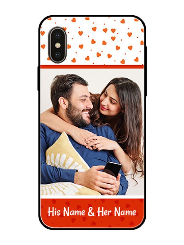 Custom Apple iPhone X Custom Glass Phone Case  - Orange Love Symbol Design