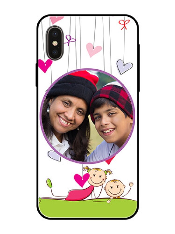 Custom Apple iPhone X Photo Printing on Glass Case  - Cute Kids Phone Case Design