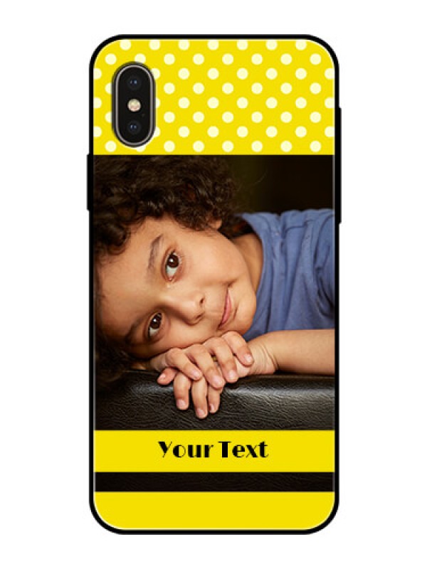 Custom Apple iPhone X Custom Glass Phone Case  - Bright Yellow Case Design