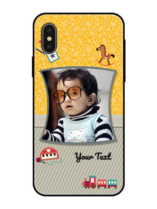 Custom Apple iPhone X Personalized Glass Phone Case  - Baby Picture Upload Design