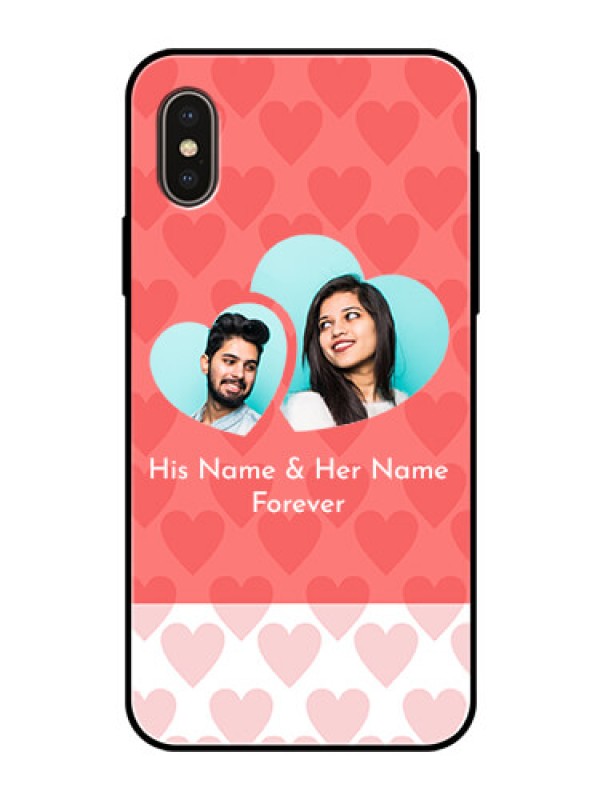 Custom Apple iPhone X Personalized Glass Phone Case  - Couple Pic Upload Design