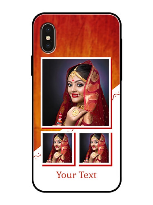 Custom Apple iPhone X Custom Glass Phone Case  - Wedding Memories Design  