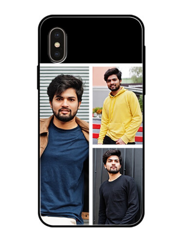 Custom Apple iPhone X Photo Printing on Glass Case  - Upload Multiple Picture Design