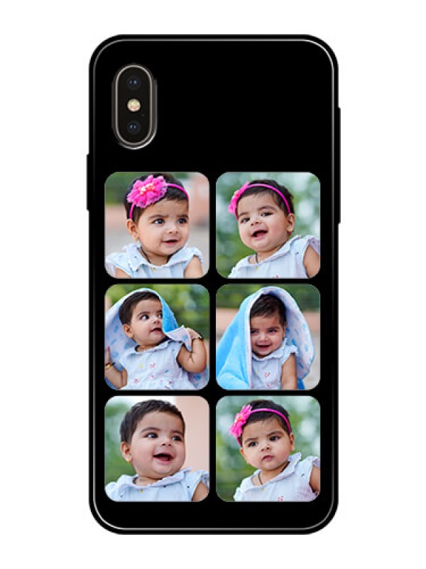 Custom Apple iPhone X Photo Printing on Glass Case  - Multiple Pictures Design