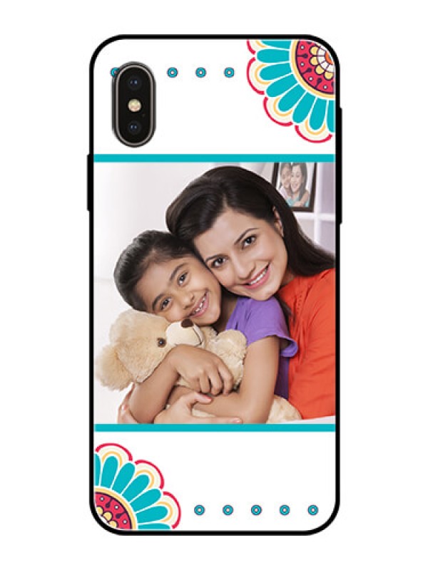 Custom Apple iPhone X Custom Glass Phone Case  - Flower Design