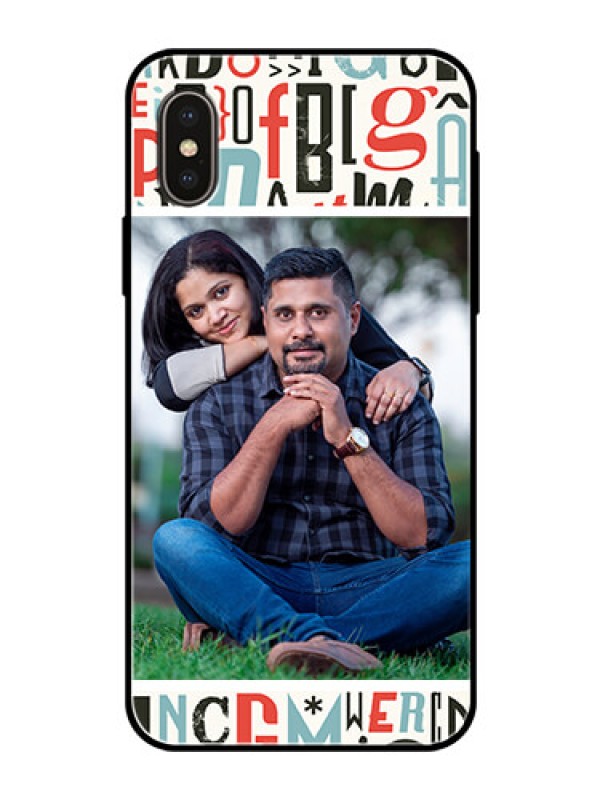 Custom Apple iPhone X Personalized Glass Phone Case  - Alphabet Design