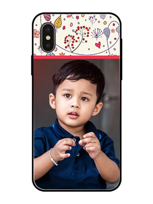 Custom Apple iPhone X Custom Glass Mobile Case  - Premium Floral Design