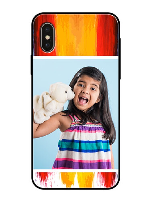 Custom Apple iPhone X Personalized Glass Phone Case  - Multi Color Design