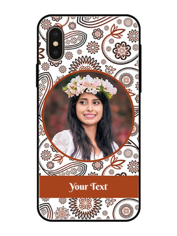 Custom Apple iPhone X Custom Glass Mobile Case  - Abstract Floral Design 
