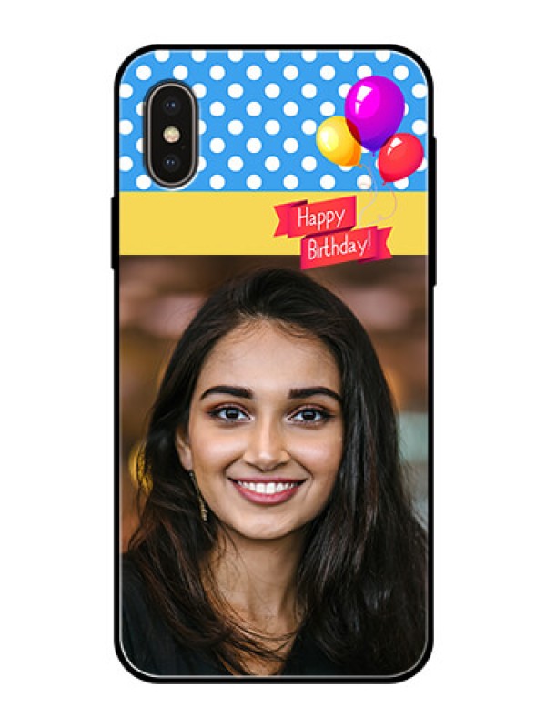 Custom Apple iPhone X Custom Glass Mobile Case  - Happy Birthday Design
